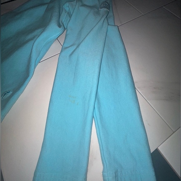 Women’s Golfino Wool Pullover Top Tech 1/4 Zip Size Medium Silver Logo Aqua Blue - Picture 15 of 16